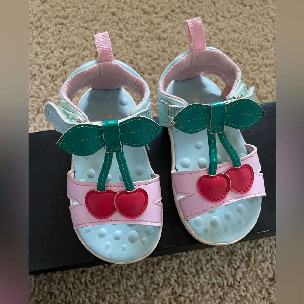 Carter's Pink and Green Cherry Sandals U.S. 5.5
